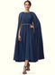 Susan A-Line Scoop Neck Tea-Length Chiffon Mother of the Bride Dress With Beading DK126P0014934