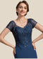 Brooklynn A-Line V-neck Floor-Length Chiffon Lace Mother of the Bride Dress With Sequins DK126P0014938