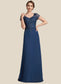 Brooklynn A-Line V-neck Floor-Length Chiffon Lace Mother of the Bride Dress With Sequins DK126P0014938