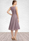 Ella A-Line Square Neckline Knee-Length Chiffon Mother of the Bride Dress DK126P0014940