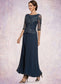 Kailey A-Line Scoop Neck Ankle-Length Chiffon Lace Mother of the Bride Dress DK126P0014942