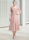 Yoselin A-Line Square Neckline Tea-Length Chiffon Mother of the Bride Dress DK126P0014947