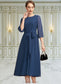 Karly A-Line Scoop Neck Tea-Length Chiffon Mother of the Bride Dress With Ruffle Bow(s) DK126P0014954