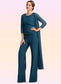 Willow Jumpsuit/Pantsuit Scoop Neck Floor-Length Chiffon Mother of the Bride Dress With Beading Cascading Ruffles DK126P0014956