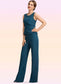 Willow Jumpsuit/Pantsuit Scoop Neck Floor-Length Chiffon Mother of the Bride Dress With Beading Cascading Ruffles DK126P0014956