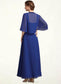 Karla A-Line Square Neckline Ankle-Length Chiffon Mother of the Bride Dress With Ruffle DK126P0014982