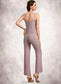 Leah Jumpsuit/Pantsuit Square Neckline Ankle-Length Chiffon Mother of the Bride Dress With Ruffle DK126P0014984