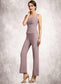 Leah Jumpsuit/Pantsuit Square Neckline Ankle-Length Chiffon Mother of the Bride Dress With Ruffle DK126P0014984