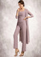 Leah Jumpsuit/Pantsuit Square Neckline Ankle-Length Chiffon Mother of the Bride Dress With Ruffle DK126P0014984