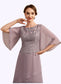 Tori A-Line Scoop Neck Floor-Length Chiffon Lace Mother of the Bride Dress With Sequins Cascading Ruffles DK126P0014991