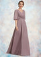 Ashtyn A-Line V-neck Floor-Length Chiffon Mother of the Bride Dress With Ruffle DK126P0014992