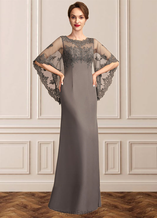 Bianca Sheath/Column Scoop Neck Floor-Length Chiffon Lace Mother of the Bride Dress DK126P0014996