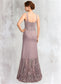 Whitney Trumpet/Mermaid Square Neckline Asymmetrical Chiffon Lace Mother of the Bride Dress DK126P0015001