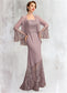 Whitney Trumpet/Mermaid Square Neckline Asymmetrical Chiffon Lace Mother of the Bride Dress DK126P0015001