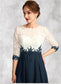 Ximena A-Line Scoop Neck Tea-Length Chiffon Lace Mother of the Bride Dress DK126P0015002