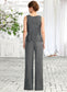 Ellie Jumpsuit/Pantsuit Scoop Neck Floor-Length Chiffon Lace Mother of the Bride Dress DK126P0015006