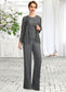 Ellie Jumpsuit/Pantsuit Scoop Neck Floor-Length Chiffon Lace Mother of the Bride Dress DK126P0015006