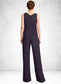 Amanda Jumpsuit/Pantsuit Scoop Neck Floor-Length Chiffon Lace Mother of the Bride Dress With Sequins DK126P0015010