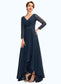 Addisyn A-Line V-neck Asymmetrical Chiffon Mother of the Bride Dress With Ruffle Beading Bow(s) DK126P0015021