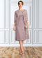 Emma Sheath/Column Scoop Neck Knee-Length Chiffon Mother of the Bride Dress With Ruffle Sequins DK126P0015023