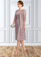 Emma Sheath/Column Scoop Neck Knee-Length Chiffon Mother of the Bride Dress With Ruffle Sequins DK126P0015023