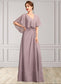 Daniela A-Line V-neck Floor-Length Chiffon Mother of the Bride Dress With Ruffle DK126P0015026