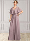 Daniela A-Line V-neck Floor-Length Chiffon Mother of the Bride Dress With Ruffle DK126P0015026