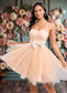 Mikaela Ball-Gown/Princess Sweetheart Short Tulle Homecoming Dress With Bow DKP0025719