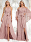 Harley A-line Halter Floor-Length Chiffon Bridesmaid Dress DKP0025821