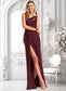 Wendy A-line One Shoulder Floor-Length Chiffon Bridesmaid Dress DKP0025756