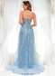 Nellie Sheath/Column Sweetheart Sweep Train Sequin Tulle Prom Dresses With Sequins DKP0025860