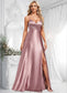 Natalia A-line V-Neck Floor-Length Stretch Satin Bridesmaid Dress DKP0025822