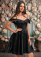 Janessa A-line Off the Shoulder Short Satin Homecoming Dress DKP0025704