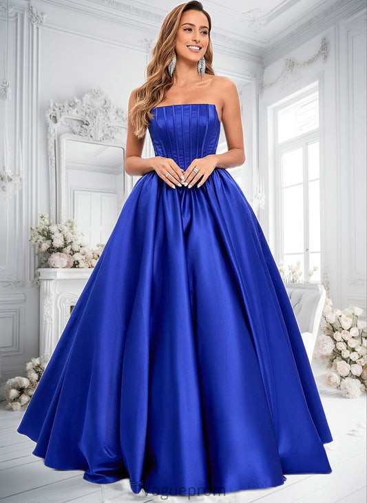 Makaila Ball-Gown/Princess Straight Floor-Length Satin Prom Dresses DKP0025831