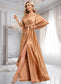 Juliana A-line V-Neck Floor-Length Stretch Satin Bridesmaid Dress DKP0025793