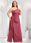 Maggie A-line One Shoulder Floor-Length Chiffon Bridesmaid Dress With Ruffle DKP0025824