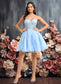 Gemma Ball-Gown/Princess Sweetheart Short Lace Tulle Homecoming Dress With Ruffle DKP0025707