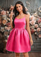 Breanna Ball-Gown/Princess Scoop Short Satin Homecoming Dress DKP0025714