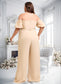 Haylee Jumpsuit/Pantsuit Off the Shoulder Square Floor-Length Chiffon Bridesmaid Dress DKP0025791