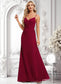 Gertie Trumpet/Mermaid V-Neck Floor-Length Chiffon Bridesmaid Dress DKP0025825