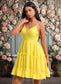 Jimena A-line V-Neck Short Chiffon Homecoming Dress With Ruffle Sequins DKP0025700