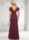 Rhianna A-line Boat Neck Floor-Length Chiffon Bridesmaid Dress With Ruffle DKP0025827