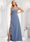 Abbey A-line Halter Floor-Length Chiffon Bridesmaid Dress DKP0025799