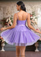 Kiara Ball-Gown/Princess Straight Short Tulle Homecoming Dress With Bow DKP0025717