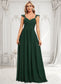 Monserrat A-line V-Neck Floor-Length Chiffon Bridesmaid Dress With Ruffle DKP0025811