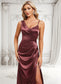 Jenna A-line Asymmetrical Floor-Length Stretch Satin Bridesmaid Dress DKP0025828