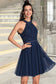 June A-line Scoop Short/Mini Lace Tulle Homecoming Dress With Beading DKP0020560