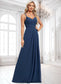 Athena A-line V-Neck Floor-Length Chiffon Bridesmaid Dress DKP0025803