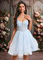 Lisa Ball-Gown/Princess Scoop Short Tulle Homecoming Dress With Appliques Lace DKP0025659