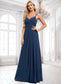 Athena A-line V-Neck Floor-Length Chiffon Bridesmaid Dress DKP0025803